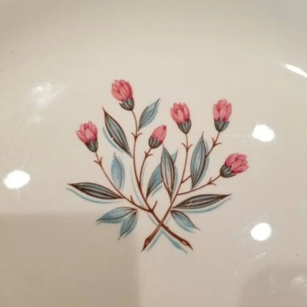 Vintage Pink Hope (Gold Trim) by WEDGWOOD England Oval Serving Platter